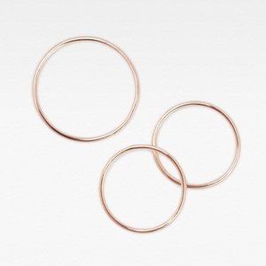 14K ROSE GOLD Filled Minimalist Stacking Rings Set of 3 Dainty Rose Gold Rings